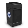 42-Gallon Polytec Polyethylene Recycling Container Square with Top-Opening Lid - 18 lbs.