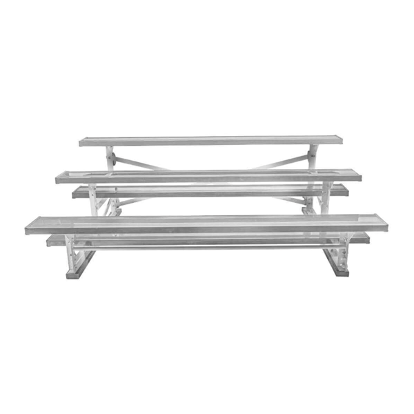 Tip and Roll 3 Row Bleachers 27 Foot Aluminum