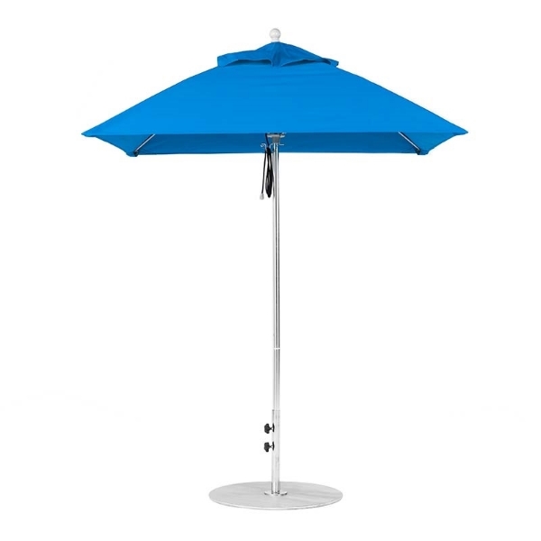6.5 Foot Square Fiberglass Market Umbrella with Marine Grade Fabric
