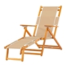 Oak Wood Beach Chair with Footrest