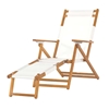 Oak Wood Beach Chair with Footrest