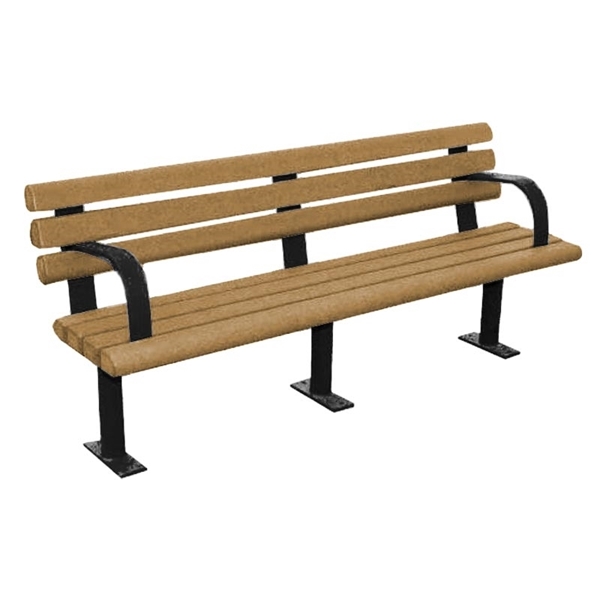 8 Ft. Recycled Bench with Powder Coated Steel Frame, 290 lbs.