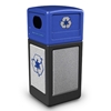 42 Gallon Plastic Recycling Receptacle with Stone Panels