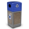 42 Gallon Plastic Recycling Receptacle with Stone Panels