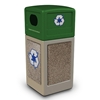 42 Gallon Plastic Recycling Receptacle with Stone Panels