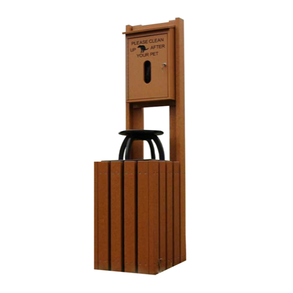 Trash Can With Pet Waste Bag Dispenser