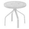 Round Pool and Patio Side Table 18" Round, Mayan Punched Aluminum
