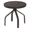 Round Pool and Patio Side Table 18" Round, Mayan Punched Aluminum