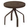 Round Pool and Patio Side Table 18" Round, Mayan Punched Aluminum