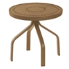 Round Pool and Patio Side Table 18" Round, Mayan Punched Aluminum