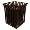 36 Gallon Square Steel Powder Coated Trash Receptacle with Flat Top and Liner