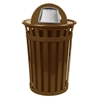 Round 36 Gallon Trash Can Powder Coated Steel with Dome Top, Portable