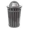 Round 36 Gallon Trash Can Powder Coated Steel with Dome Top, Portable