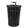 Trash Receptacle Round 36 Gallon Oakley Standard Powder Coated Steel With Ash Top, Portable