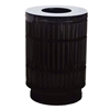 Trash Can, 40 Gallon Round Powder Coated Steel With Flat Top, Portable