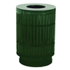 Trash Can, 40 Gallon Round Powder Coated Steel With Flat Top, Portable