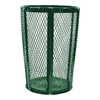 Trash Can Expanded Metal Basket Round 48 Gallon Powder Coated Steel