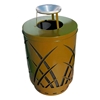 Trash Can, 40 Gallon Round Powder Coated Steel With Ash Top, Portable