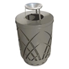 Trash Can, 40 Gallon Round Powder Coated Steel With Ash Top, Portable