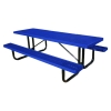 8 Foot Rectangular Picnic Table, Thermoplastic Coated Expanded Metal With Welded 2 3/8" Steel Frame, Portable