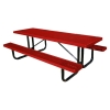 8 Foot Rectangular Picnic Table, Thermoplastic Coated Expanded Metal With Welded 2 3/8" Steel Frame, Portable