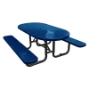 Picnic Table, Oval Perforated 72" Plastic Coated Metal with Powder Coated Steel Tube Frame