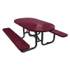 Picnic Table, Oval Perforated 72" Plastic Coated Metal with Powder Coated Steel Tube Frame