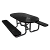 Picnic Table, Oval Perforated 72" Plastic Coated Metal with Powder Coated Steel Tube Frame