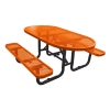 Picnic Table Oval 72 In. Plastic Coated Expanded Metal with Powder Coated Steel Tube