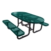 Picnic Table Oval 72 In. Plastic Coated Expanded Metal with Powder Coated Steel Tube