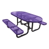 Picnic Table Oval 72 In. Plastic Coated Expanded Metal with Powder Coated Steel Tube