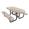 Picnic Table Oval 72 In. Plastic Coated Expanded Metal with Powder Coated Steel Tube