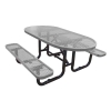 Picnic Table Oval 72 In. Plastic Coated Expanded Metal with Powder Coated Steel Tube