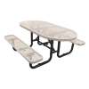 Picnic Table Oval 72 In. Plastic Coated Expanded Metal with Powder Coated Steel Tube