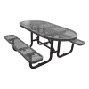 Picnic Table Oval 72 In. Plastic Coated Expanded Metal with Powder Coated Steel Tube