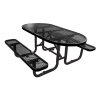 Picnic Table Oval 72 In. Plastic Coated Expanded Metal with Powder Coated Steel Tube