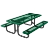 Child's Rectangular Children's Picnic Tables 6 Ft. Attached Seats Plastic Coated Expanded Metal With Welded 2 3/8 In. Galvanized Steel, Portable