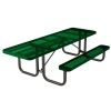6 Foot ADA Compliant Rectangular Picnic Table, Thermoplastic Coated Expanded Metal With Welded 2 3/8" Steel Frame, Portable