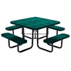 Square Thermoplastic Picnic Tables 46 inch Thermoplastic Coated Perforated with Powder Coated Steel Tube