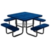 Square Thermoplastic Picnic Tables 46 inch Thermoplastic Coated Perforated with Powder Coated Steel Tube