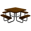 Square Thermoplastic Picnic Tables 46 inch Thermoplastic Coated Perforated with Powder Coated Steel Tube