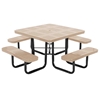 Square Thermoplastic Picnic Tables 46 inch Thermoplastic Coated Perforated with Powder Coated Steel Tube