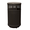 32-Gallon Trash Receptacle Steel Vertical Slats Polyethylene Finish
