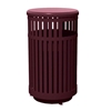 32-Gallon Trash Receptacle Steel Vertical Slats Polyethylene Finish