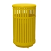 32-Gallon Trash Receptacle Steel Vertical Slats Polyethylene Finish