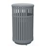 32-Gallon Trash Receptacle Steel Vertical Slats Polyethylene Finish