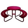 Acadia 36" Round Powder Coated Steel Portable Picnic Table