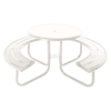 Acadia 36" Round Powder Coated Steel Portable Picnic Table