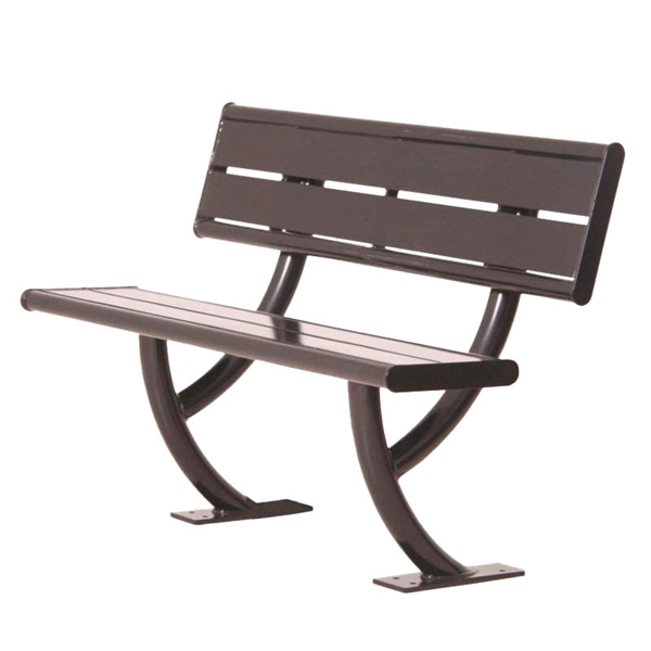 Acadia Steel Bench with Back - 4 Ft. or 6 Ft.