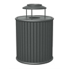 Zion 32 Gallon Powder Coated Steel Trash Receptacle